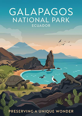 Galapagos National Park Travel Poster