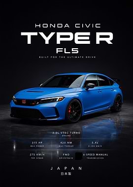 Honda Civic Type R FL5 Poster