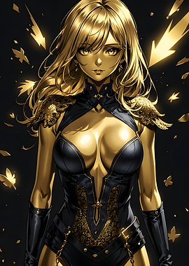 Golden Anime Warrior Woman