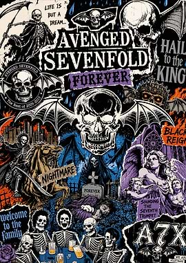Avenged Sevenfold Band Collage Poster