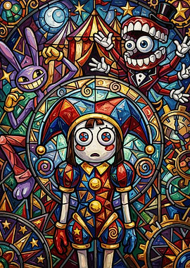 The Amazing Digital Circus Stained Glass