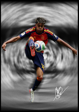 Lamine Yamal Spain Soccer Action Portrait