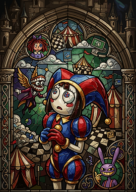 The Amazing Digital Circus Stained Glass