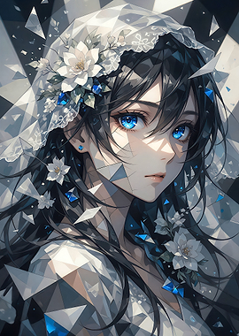 Anime Girl with Crystal Shards