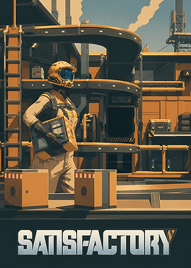 Satisfactory Game Industrial Worker Poster