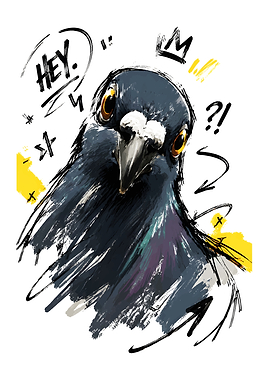 Expressive Artistic Pigeon Portrait