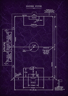 Soccer Pitch Blueprint Diagram