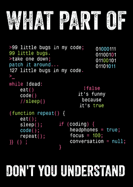 Funny Programmer Code Humor Typography Wall Art | Coding Decor Poster for Developers