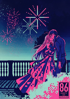 86 Eighty-Six Pixel Art Couple
