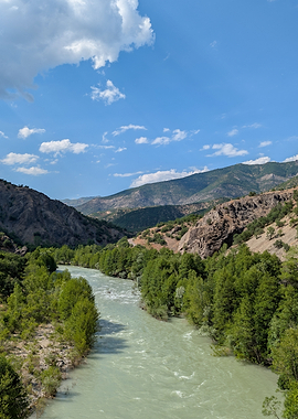 Mountain River Valley Landscape
