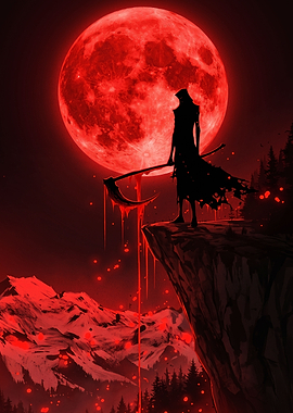 Grim Reaper Under Blood Moon