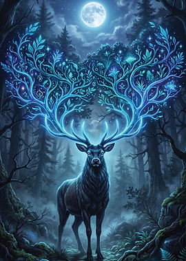 Mystical Glowing Forest Deer