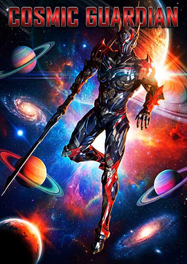 Cosmic Guardian Space Warrior Poster