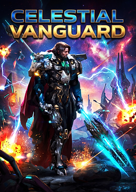 Celestial Vanguard Sci-Fi Warrior Poster