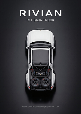 Rivian R1T Baja Truck Top View