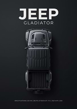 Jeep Gladiator Top View Poster