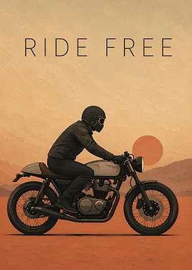 Ride Free Motorcycle Poster