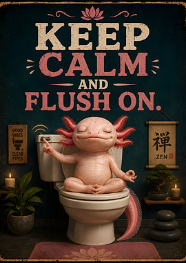 Keep Calm and Flush On Axolotl