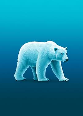 Minimalist Polar Bear Illustration