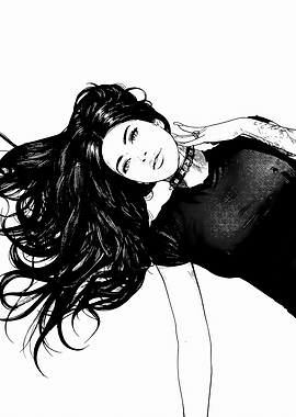 Black and White Manga Style Portrait