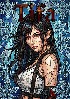 Tifa Lockhart Stained Glass Portrait
