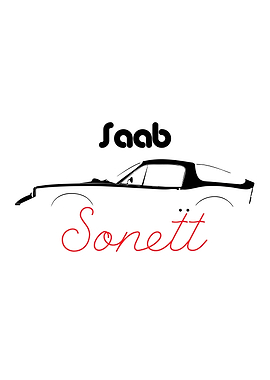 Saab Sonett Minimalist Car Outline