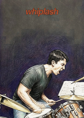 Whiplash Movie Drummer Illustration