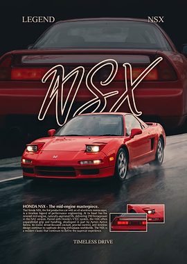 sleek fast Honda NSX Legend car Poster
