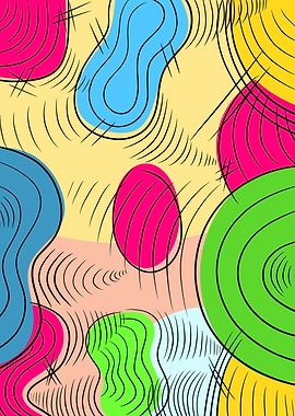 Vibrant Abstract Pop Art Pattern