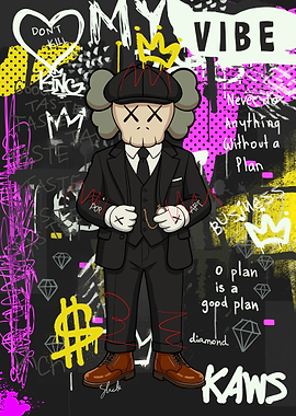 KAWS Peaky Blinders Style Pop Art