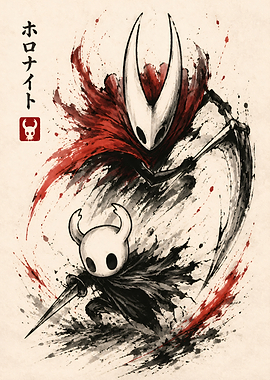 Hollow Knight Ink Style Illustration