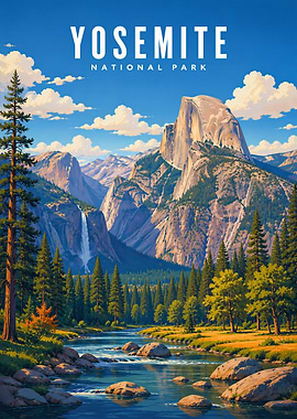 Yosemite National Park Vintage Poster