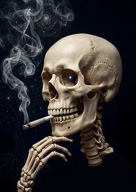 Smoking Skull with Cosmic Eye