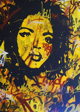Urban Graffiti Portrait of a Woman