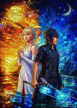 Final Fantasy XV Stained Glass Art