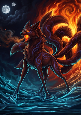 Nine-Tailed Fire and Water Fox