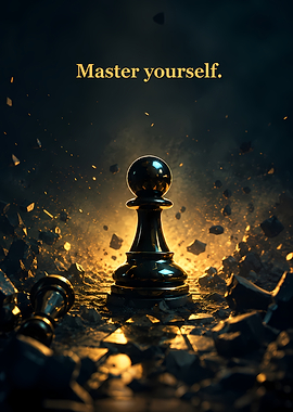 Master Yourself Chess Pawn Poster