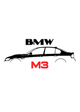 BMW M3 Minimalist Car Silhouette
