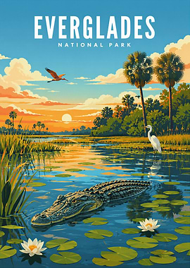 Everglades National Park Vintage Poster