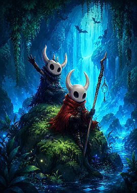Hollow Knight Characters in Enchanted Forest