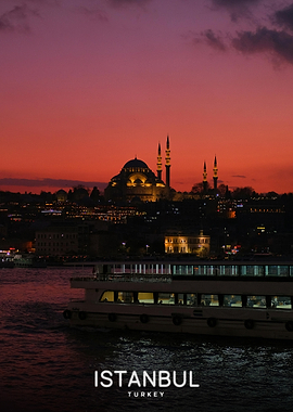 Istanbul Sunset Mosque Silhouette