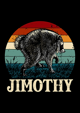 Jimothy Raccoon Retro Sunset Graphic