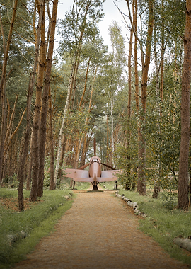 Metal Airplane Sculpture at Schijnvliegveld De Kiek