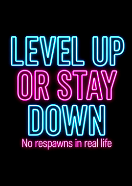 Level Up Neon Motivational Quote
