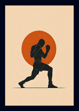 Minimalist Boxing Athlete Silhouette