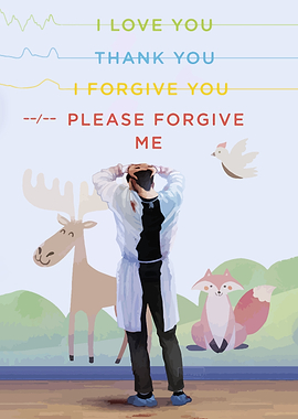 Doctor Seeking Forgiveness Mural Illustration