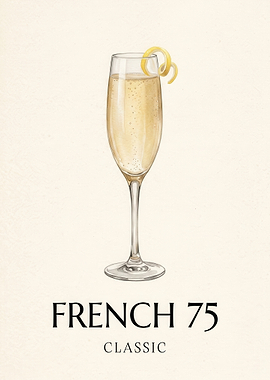 French 75 Cocktail Art Print