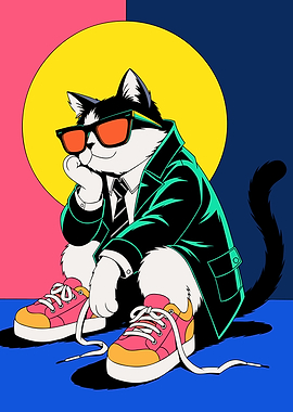 Cool Tuxedo Cat in Suit