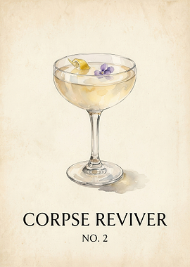 Corpse Reviver No. 2 Cocktail Print