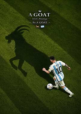 Lionel Messi GOAT Shadow Poster